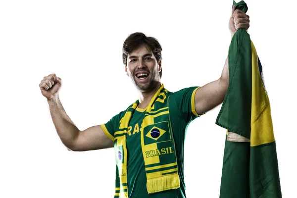 Brazilian Fan Celebrating — Stock Photo, Image