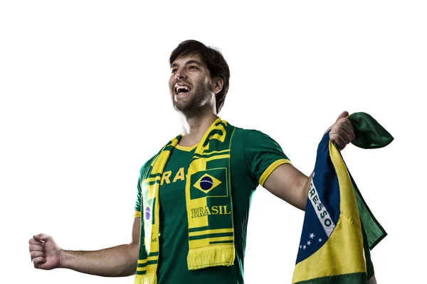 Fã Brasileiro comemorando — Fotografia de Stock