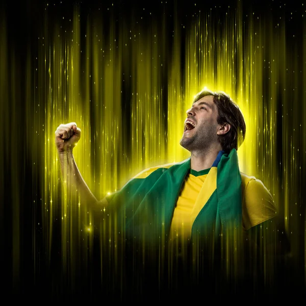 Brazilian Soccer Player Yellow Black Background — 스톡 사진