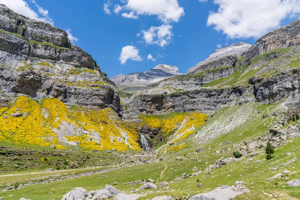 Pohled Koňský Vodopád Národním Parku Ordesa Monte Perdido Aragon Huesca — Stock fotografie