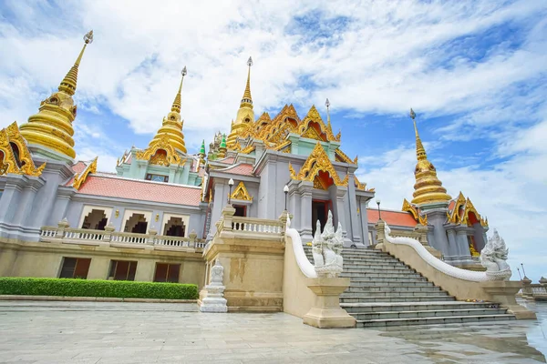 Scenery Famous Stupa Named Phra Mahathat Chedi Phakdee Prakat Great — 스톡 사진