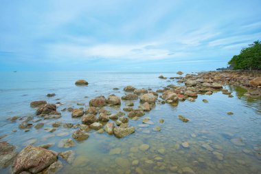Beautiful rock beach named Had Hin Ngam at Sichon district, Nakhon Si Thammarat Province, Thailand.