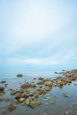 Beautiful rock beach named Had Hin Ngam at Sichon district, Nakhon Si Thammarat Province, Thailand.