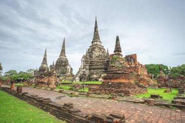 Eski harabe Wat Phra Si Santhe Ayutthaya eyaleti, Tayland.