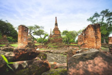 Eski harabe Wat Phra Si Santhe Ayutthaya eyaleti, Tayland.