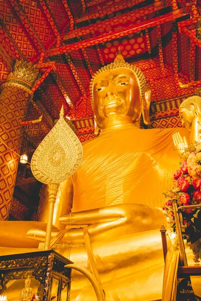 Big Buddha Statue Named Luang Pho Tho Wat Phanan Choeng — Stock Photo, Image