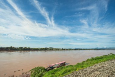 Kaeng Khut Khu 'daki Mekong Nehri manzarası, Chiang Khan Bölgesi, Loei ili, Tayland.