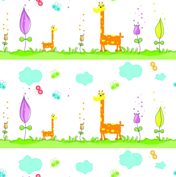 Bezešvé vzor se žirafy — Stockový vektor