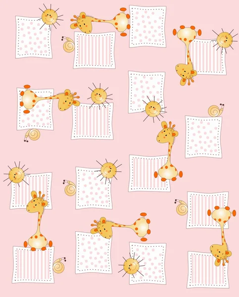 Zürafalar güneş salyangoz ile Seamless Modeli