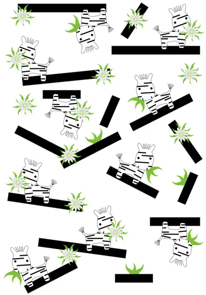 Seamless pattern with lovely zebra