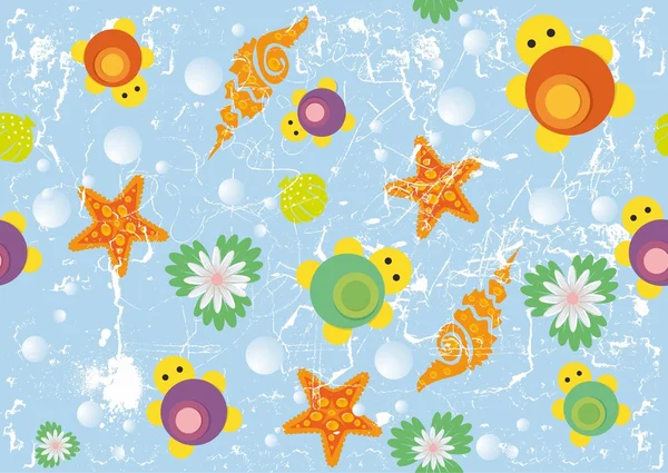 seamless modeli deniz kaplumbağaları ile