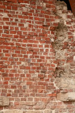 Eski tuğla işi. Yakın plan. Güzel arkaplan.