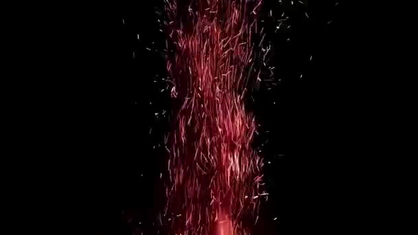 Feuer Auf Schwarzem Hintergrund Feuer Funkt Hintergrund Lagerfeuer Bewegung Verschwimmen — Stockvideo