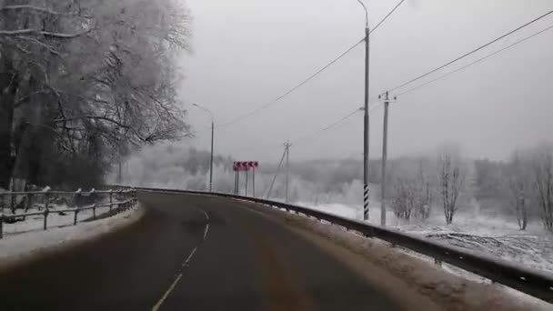 冬の道 車からの眺め — ストック動画
