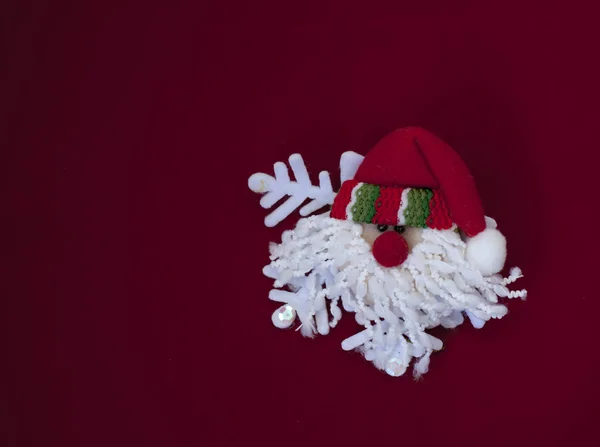 Santa Claus Head on Red Background — Stock Photo, Image