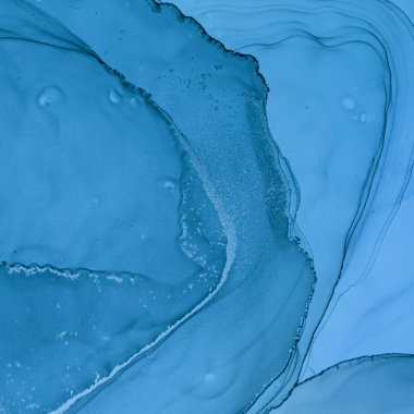 Karıştırma Mürekkebi. Art Flow arka planı. Mavi Soyut