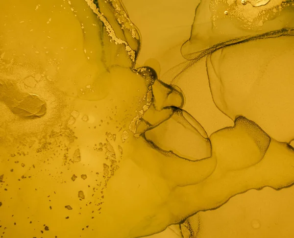 Gold Fluid Art. Abstract Liquid Background.