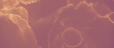 Mürekkep Altın Yüzey. Turuncu Volkanik Sıvı. Kahverengi