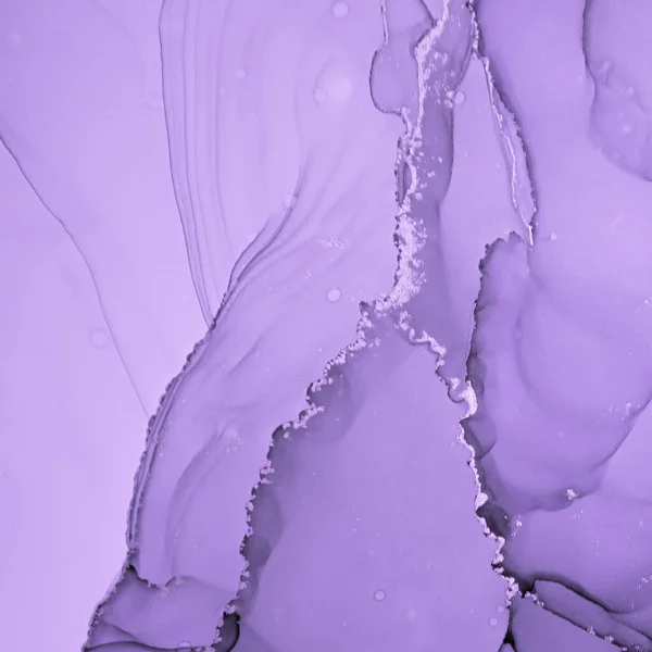 紫色の液体塗料。高級グレーアクリルインクミックス. — ストック写真