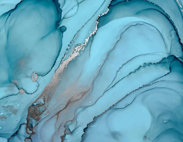 Υδατογραφία ωκεάνιων κυμάτων. Αφηρημένο μπλε μάρμαρο — Φωτογραφία Αρχείου