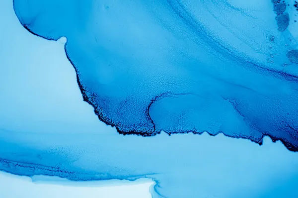 Mischen von Tinten. Fluid Wave Hintergrund. Blauer Marmor — Stockfoto