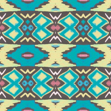 Kusursuz Peru deseni. El çizimi Aztek illüstrasyonu.