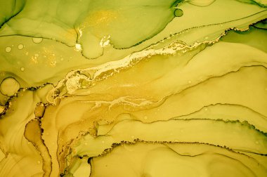 Altın Sıvı Sanat. Soyut Mermer Çizimi.