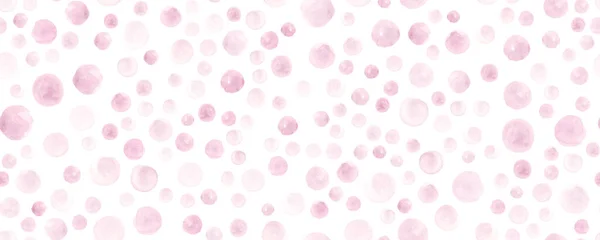 Seamless Rose Watercolor Circles. Modern Hand Paint Dots Illustration. Geometric Polka Print. Art Pink Watercolor — Stock Photo, Image