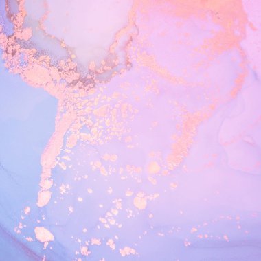 Pembe mürekkep yıkama, mermer arka plan. Sanat Dalgası