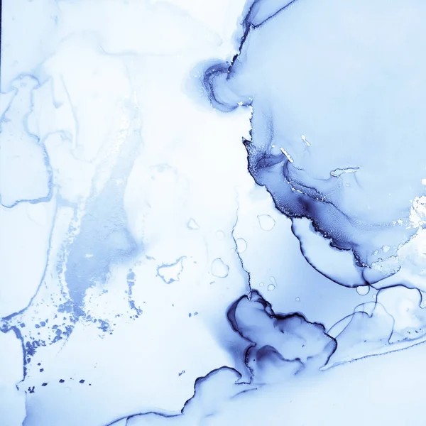 Pittura a inchiostro da neve. Illustrazione dell'onda dell'olio. Blu — Foto Stock