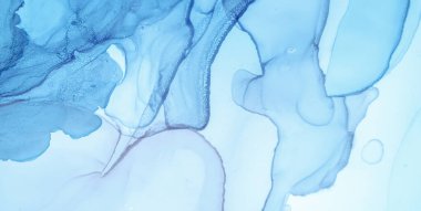 Mürekkep Renkleri Karışımı. Akışkan Dalga Arkaplanı. Mavi