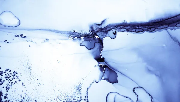 Pintura de tinta de nieve. Fondo de pantalla de flujo de aceite. Azul. — Foto de Stock