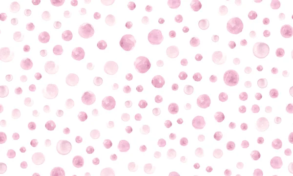 Nahtlose rosa Aquarellkreise. Rounddesign. Modern Dots Hintergrund. Niedliche Rosenaquarellkreise. Pastellpolka — Stockfoto