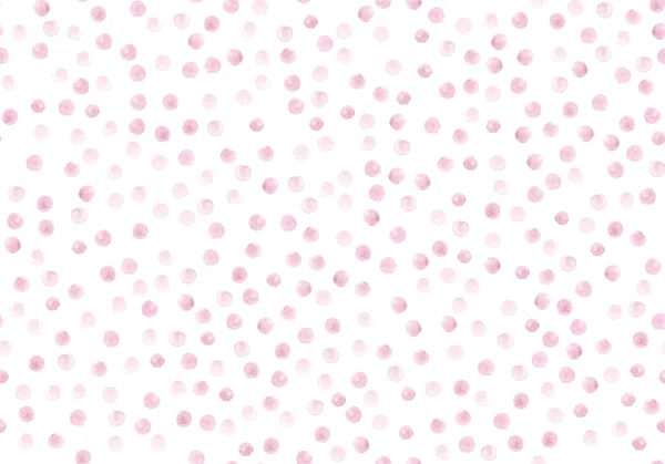 シームレスなローズウォーターカラーサークル。グラフィックハンドドローされたドット壁紙.幾何学的なブラシ｜ペイント(Confetti)。かわいいピンク — ストック写真
