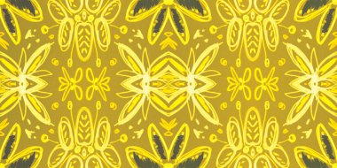 Soyut halk süsü. Kusursuz etnik tasarım. Suluboya çiçek arkaplanı.