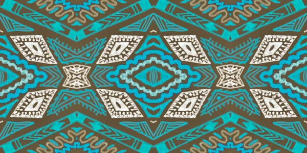 Seamless peruvian pattern. Hand drawn aztec illustration. — Stock Photo, Image