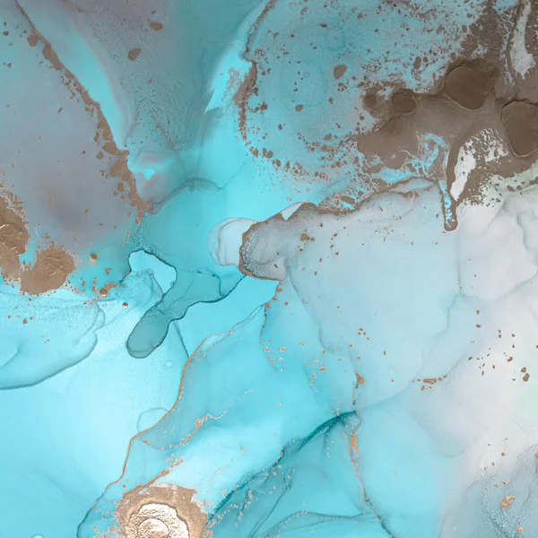 Бірюзовий океан Абстрактний. на папері. Пофарбовані руки — стокове фото