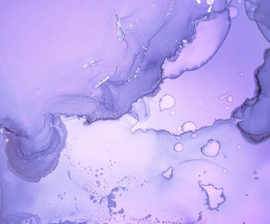 Mor Sıvı Boya Dalgaları. Metalik Gri Akrilik