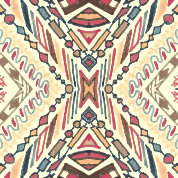 Nahtloses peruanisches Muster. Handgezeichnete aztekische Illustration. — Stockfoto