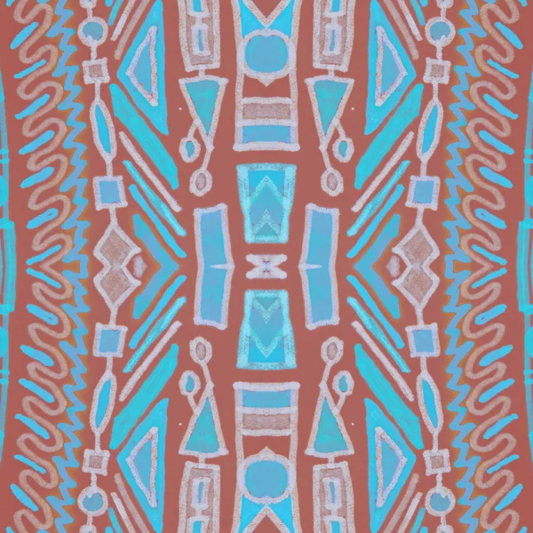 Seamless peruvian pattern. Hand drawn aztec illustration. — Stock Photo, Image