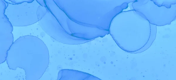 青いパステルの流れの液体。水彩波 — ストック写真
