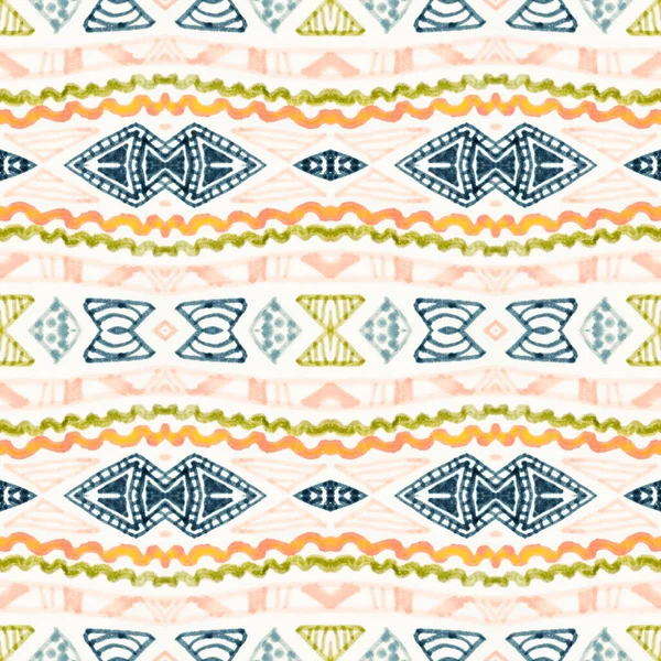 Navajo seamless pattern. Hand drawn ethnic background. — Stock Photo, Image