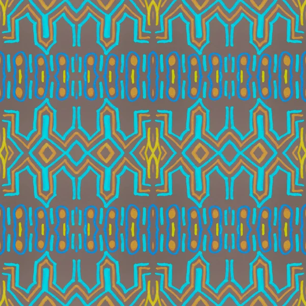 Płynny wzór mozaiki akwarelowej. Ręcznie rysowane geometryczne pochodzenie etniczne. — Zdjęcie stockowe