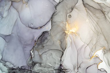 Altın Soyut Arkaplan Sıvısı. Alkol Mürekkebi