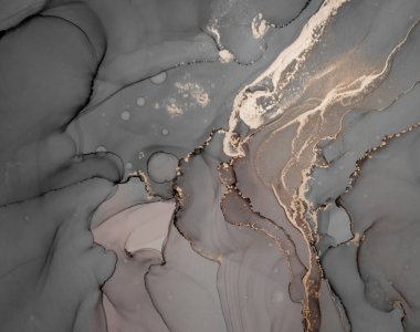 Alkol Mürekkebi. Gri Soyut Tasarım. Sanat Dalgası