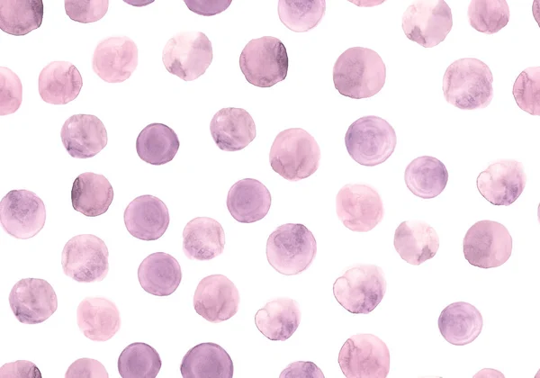 Seamless Watercolor Wallpaper. Cute Rounds Texture. Pink Pastel Spots Illustration. White Watercolour Wallpaper. Modern — Stock Photo, Image
