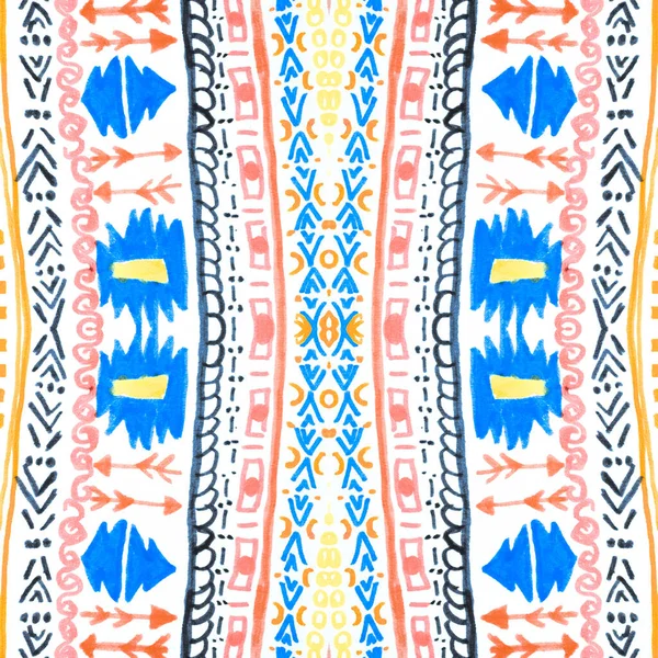 ナバホのシームレスなパターン。手描きの民族背景. — ストック写真