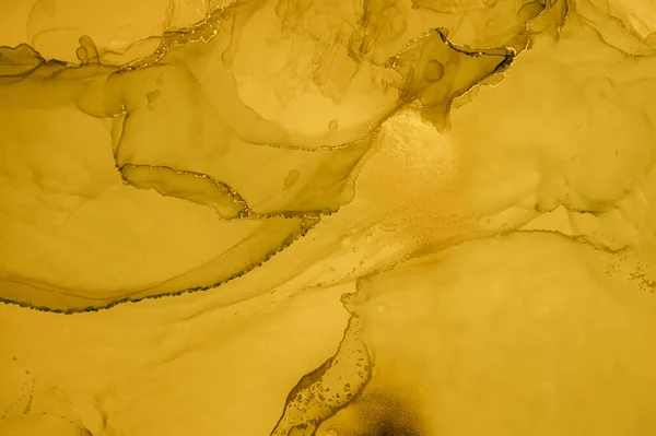 黄金流体艺术。液体大理石壁纸。丙烯酸 — 图库照片#