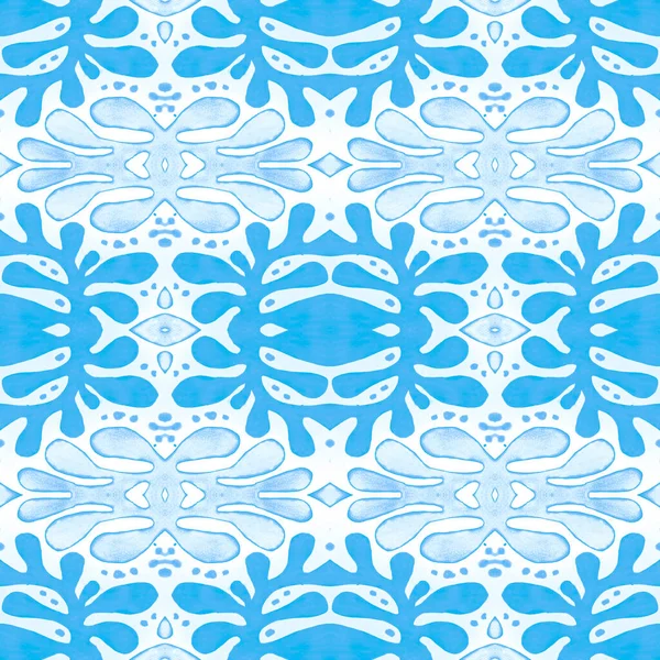 Винтажная голубая керамика. Португальная текстура акварели. Португалерея Azulejo. — стоковое фото
