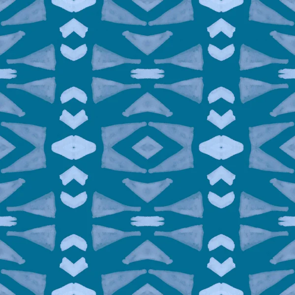 바다없는 물색 삼각형 패턴. 손으로 그린 기하학적 모자이크. — 스톡 사진